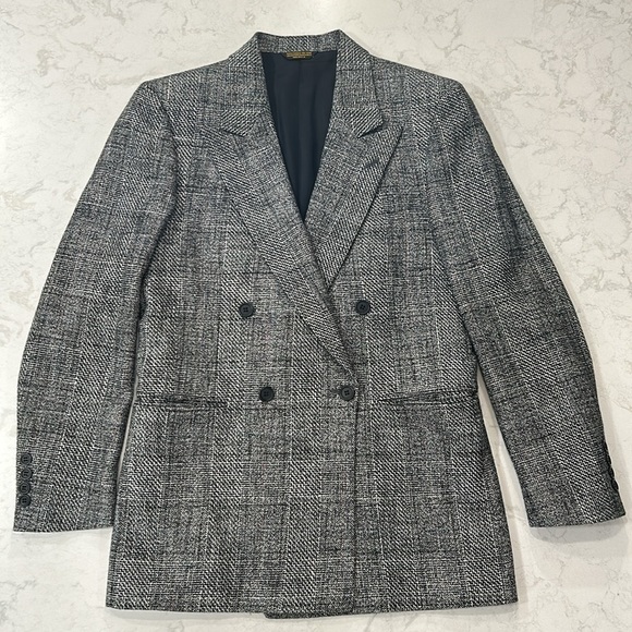 Vintage Adam’s Row by Richman Tweed Wool Double Breasted Blazer Suite Jacket 36R - Picture 15 of 16
